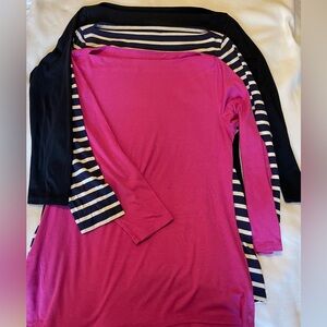 Bundle of 3 Old Navy Classic Boat Neck 3/4 sleeve tshirts - size Large